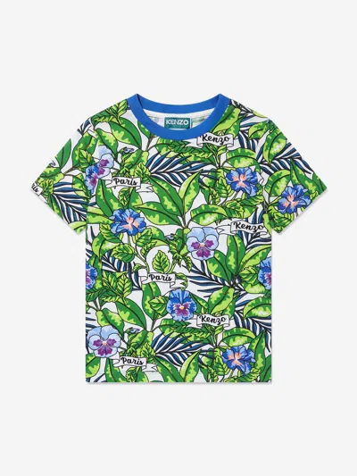 Kenzo Kids Teen Boys Green Cotton Flower T-shirt