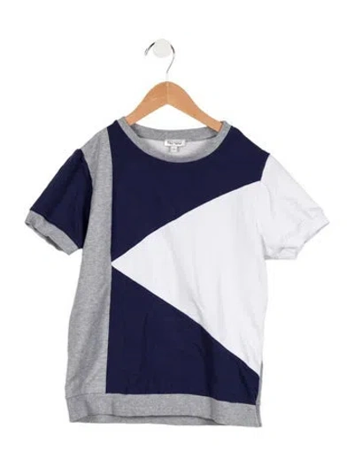 Pre-owned Kenzo Kids' Boys' Colorblock Short Sleeve Shirt In Grey