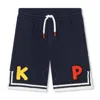 Kenzo Boys Drawstring Logo-patch Shorts In Blue