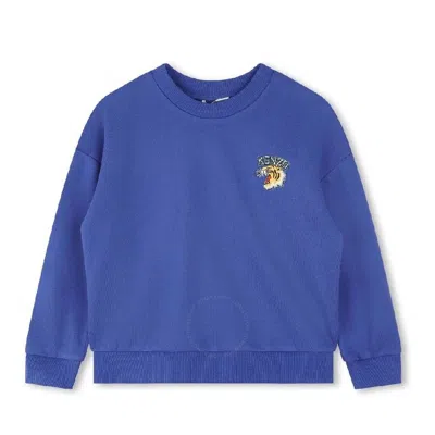 Kenzo Kids' Sweatshirt Mit Logo-stickerei In Blau