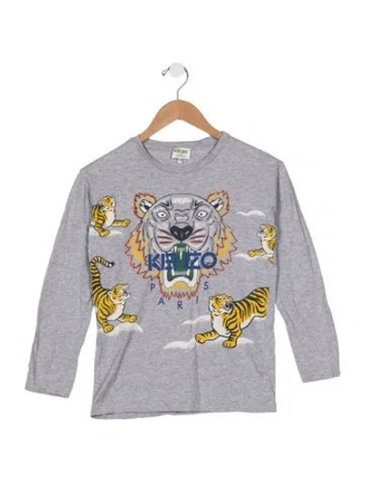 Pre-owned Kenzo Kids' Boys' Graphic Pattern T-shirt In Grey