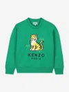 Kenzo Printed Cotton Sweatshirt In Green