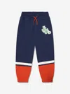 Kenzo Boy's Two-toned Logo-print Joggers In Blue