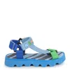 Kenzo Boys Logo-print Stripe Sandals In Blue