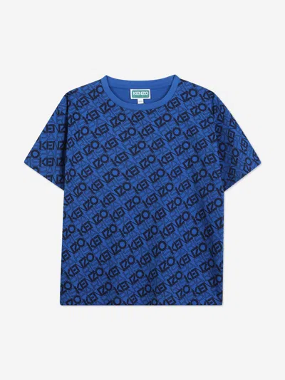Kenzo Babies'  Boys Logo Print T-shirt In Blue