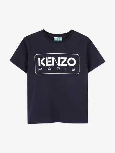 Kenzo Babies' Boys Logo T-shirt In Blue
