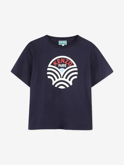 Kenzo Babies' Boys Logo T-shirt In Blue