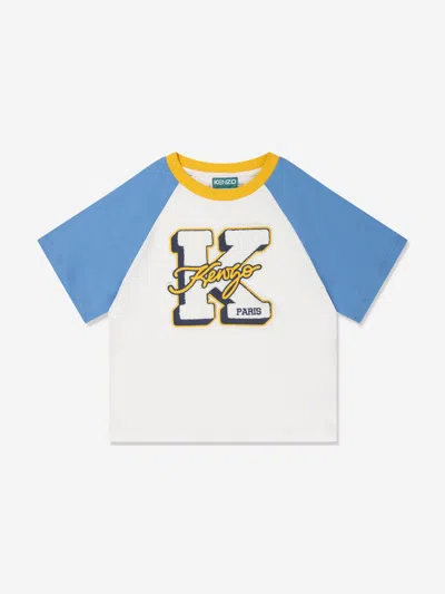 Kenzo Kids' Boys Logo T-shirt In Ivory