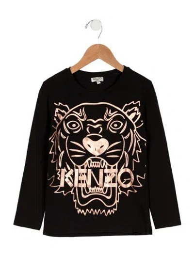 Pre-owned Kenzo Kids' Boys Long Sleeve Graphic Shirt In Black