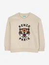 Kenzo Tiger-embroidered Crewneck Sweatshirt In Neutral