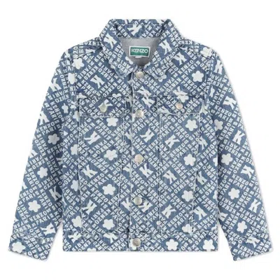 KENZO KENZO BOYS MONOGRAM PATTERN DENIM JACKET
