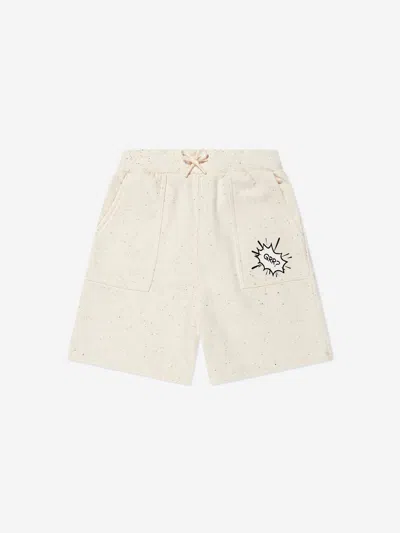 Kenzo Kids' Cartoon-print Drawstring Track Shorts In Ivory