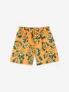 Kenzo Boys Sunflower Swim Shorts In Orange