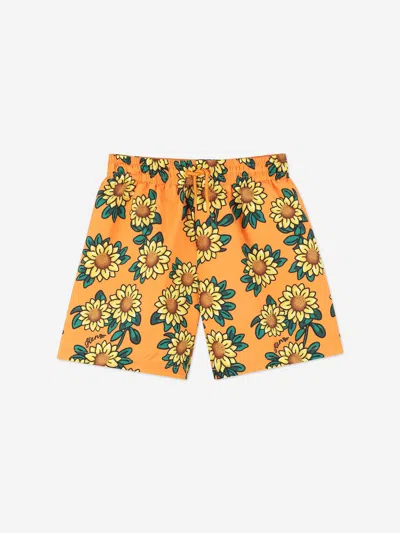 Kenzo Kids' Boys Sunflower Swim Shorts In Orange