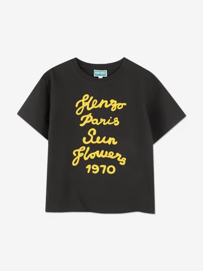 Kenzo Babies' Boys Sunflowers T-shirt In Black