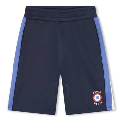 Kenzo Boys Target Logo Bermuda Shorts In Blue