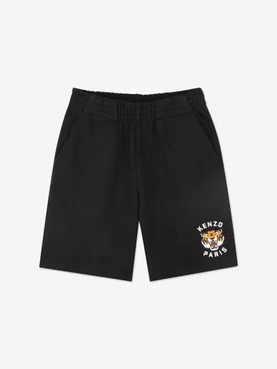 Kenzo Kids' Boys Tiger Logo Shorts In Black