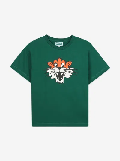 Kenzo Babies'  Boys Tiger Print T-shirt In Green