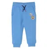 Kenzo Embroidered Cotton Jersey Sweatpants In Blue