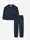 Kenzo Boys Weave Patterned Tracksuit In Blue