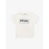 Kenzo Ivory T-shirt For Baby Boy With Logo In Off White  Navy