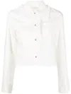 Kenzo Broderie-anglaise Cropped Denim Jacket In Nude