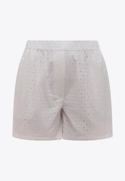 Kenzo Broderie Anglaise Mini Shorts In White
