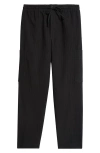 Kenzo Broken Pinstripe Cargo Joggers In Black