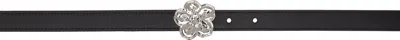 Kenzo Brown & Black  Paris Boke Flower Reversible Belt In Silver