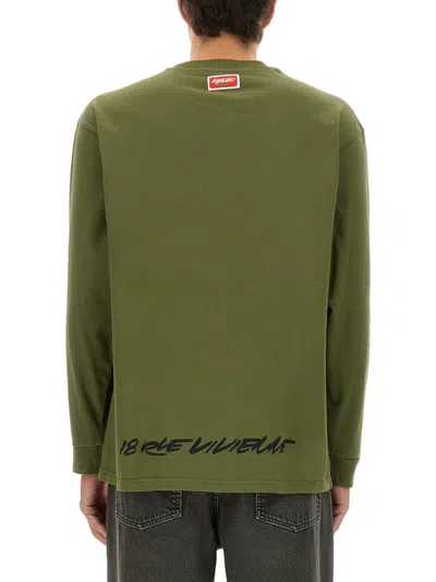 Kenzo Brown Cotton T-shirts In Green