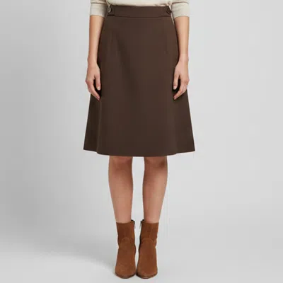 Pre-owned Kenzo Brown Gabardine Structured Pleated Mini Skirt M