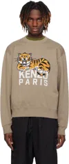 Kenzo "happy Tiger" Sweatshirt In Tan