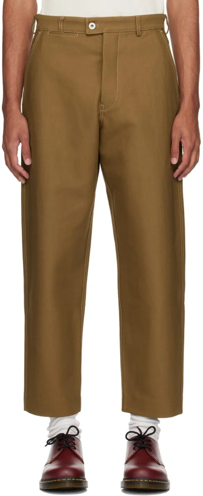 Kenzo Brown  Paris Tapered Straight Trousers In Tabac