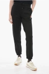 KENZO BRUSHED COTTON CREST LOGO SWEATPANTS WITH CUFFS