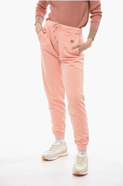 Kenzo Tiger-patch Cotton Joggers In Rosa
