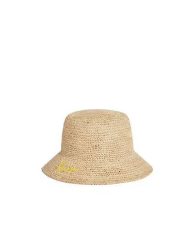 Kenzo Bucket Hat In Raffia In Brown