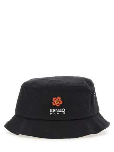 Kenzo Cotton Bucket Hat In Black