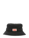 Kenzo Side Logo-patch Detail Bucket Hat In Nero
