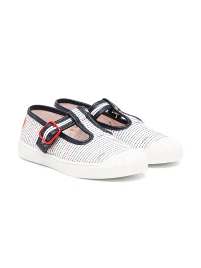 Kenzo Kids' Buckled Sneakers In White