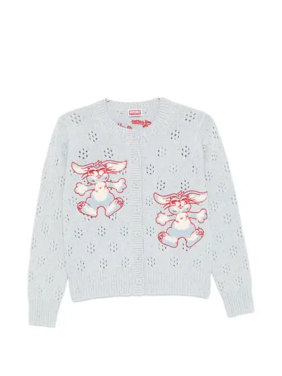Kenzo Bunny Embroidery Cardigan In Multi