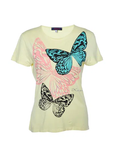 Pre-owned Kenzo Butterfly-print T-shirt In Yellow