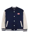 Kenzo Button-fastening Rear-graphic Jacket In Blue