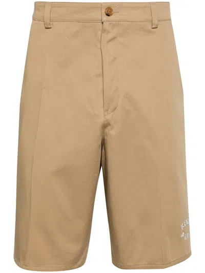 Kenzo Mens Camel Cargo-pocket Regular-fit Cotton Shorts