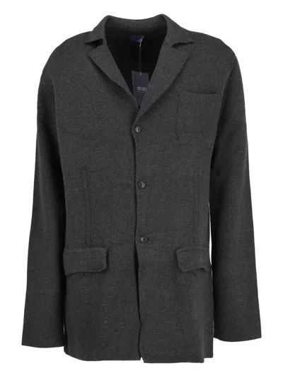 Pre-owned Kenzo Button-up Cardigan In Gray