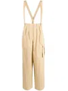 Kenzo Straight-leg Braces Cargo Trousers In Beige