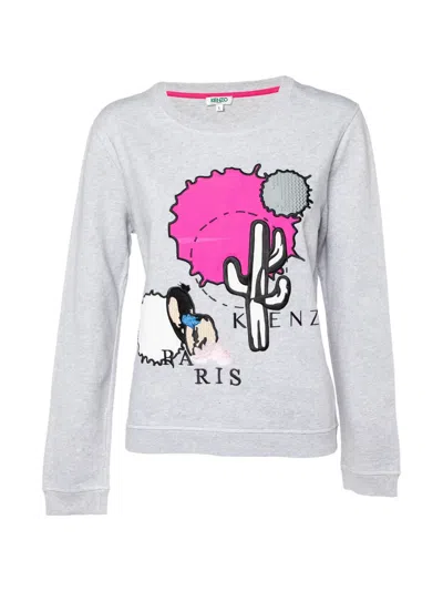 Pre-owned Kenzo Cactus-appliqué Sweatshirt In Gray