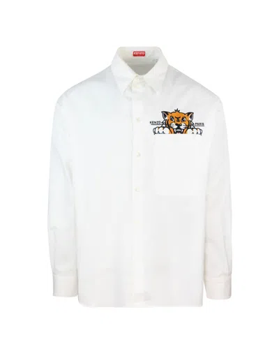 Kenzo Camicia Casual Bianca Con Stampa In 01