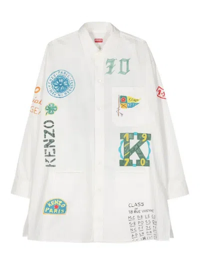Kenzo Drawn Varsity Long Shirt In Multicolour