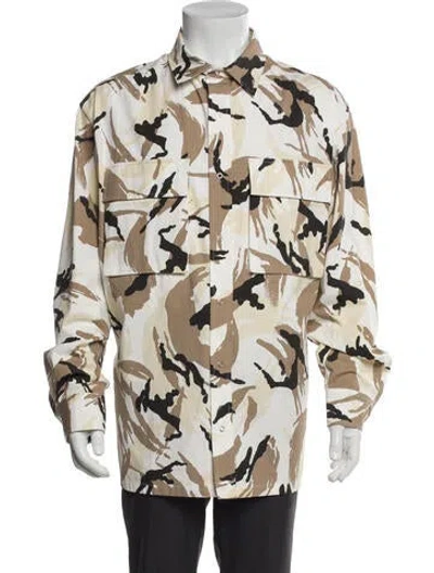 Pre-owned Kenzo Camouflage Print Utility Jacket W/ Tags In Neutral