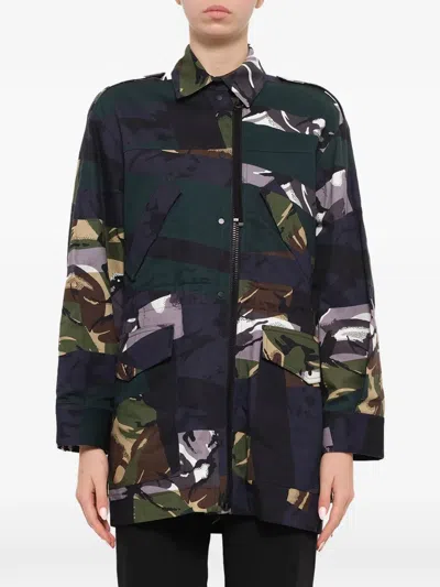 Kenzo Camouflage-print Coat In Multi